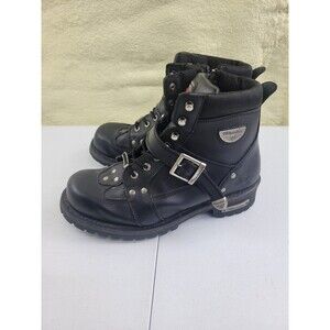 Milwaukee Road Captain Leather Men's 12D Biker Boots Lace Up Buckle Up